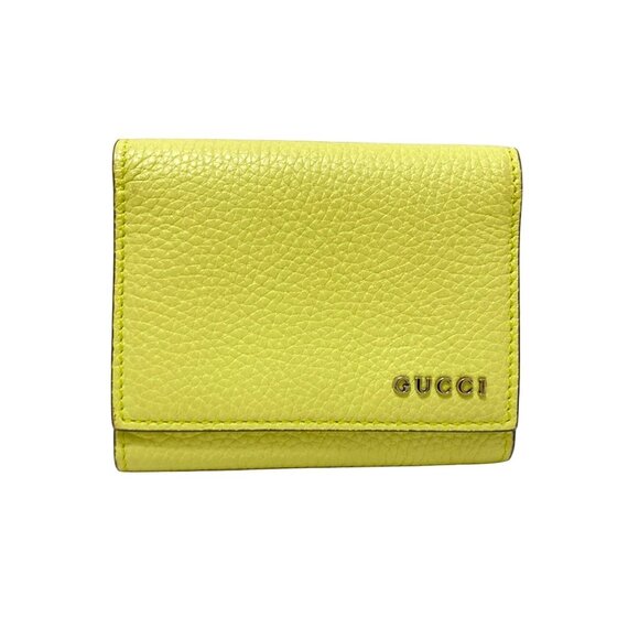 GUCCI - Light Yellow Leather Trifold Wallet 246-080525 - Picture 1 of 9